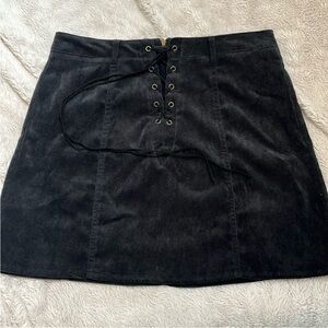 One Twelfth Black Corduroy Lace-Up Skirt